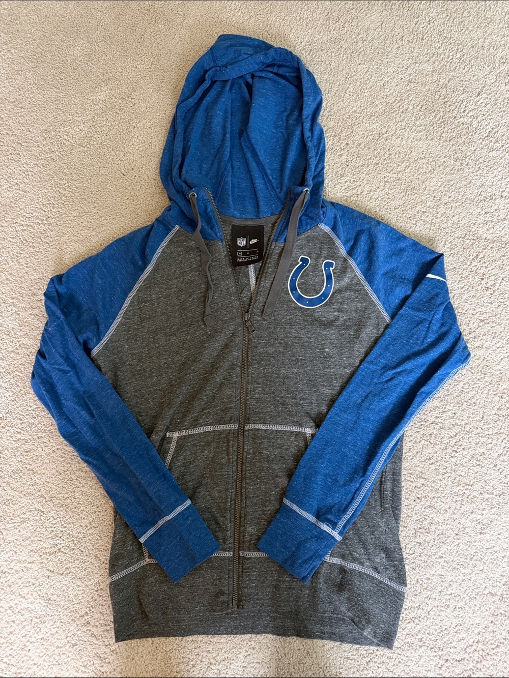 Nike Blue & Gray Indianapolis Colts Hooded Zip Sweatshirt